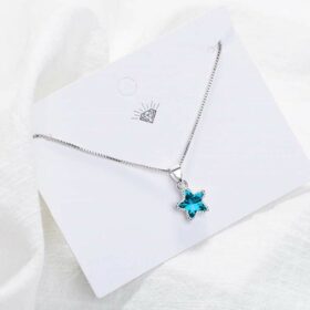Blue Pentagram Star Necklace 925 Sterling Silver 4 Blue Pentagram Star Necklace 925 Sterling Silver