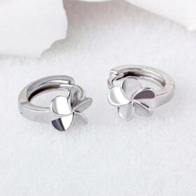 Cute Retro Leaf Flower Earrings 925 Sterling Silver 4 Cute Retro Leaf Flower Silver Earrings