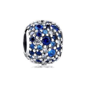 Blue Crown Night Sky Bead fit Original Pandora charms silver 925 Bracelet Pulsera