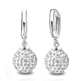 925 Sterling Silver Super Shiny Cubic Zirconia Earrings