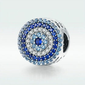 Blue Eye Lucky Blue Cubic Zircon Beads Charms fit Necklace Bracelets Jewelry 925 Sterling Silver
