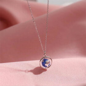 Creative Globe Planet 925 Sterling Silver Necklaces