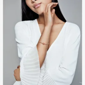 Daisy Charms Blossom Flower Pink Beads Dangle 925 Sterling Silver