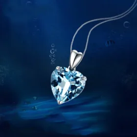 Heart-Shape Sapphire 925 Sterling Silver Necklace