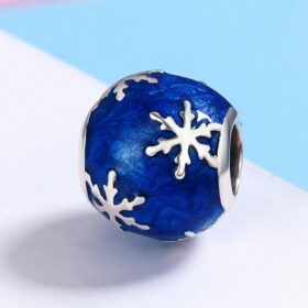 Original Blue Ocean Heart Bracelet Charm 925 Sterling Silver Jewelry