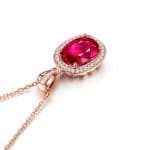 Trendy Oval Shape Ruby Zircon 925 Sterling Silver Necklace