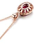 Trendy Oval Shape Ruby Zircon 925 Sterling Silver Necklace