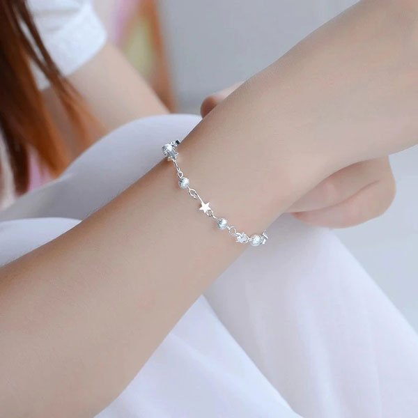 925 Sterling Silver Chain Hollow Ball Star Bracelets