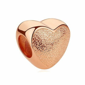925 Sterling Silver Spacer Heart Rose Gold Charms