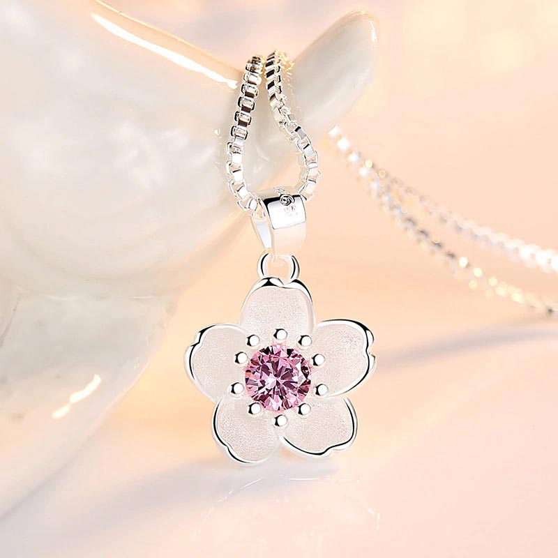 Blossom Cubic Zirconia Necklaces 925 Sterling Silver