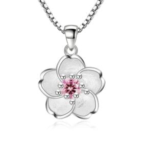Blossom Cubic Zirconia Necklaces 925 Sterling Silver