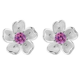 Blossom Cubic Zirconia Stud Earrings 925 Sterling Silver
