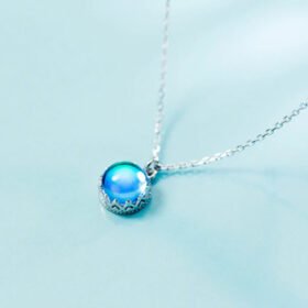Blue Aurora Forest Sapphire 925 Sterling Silver Necklace