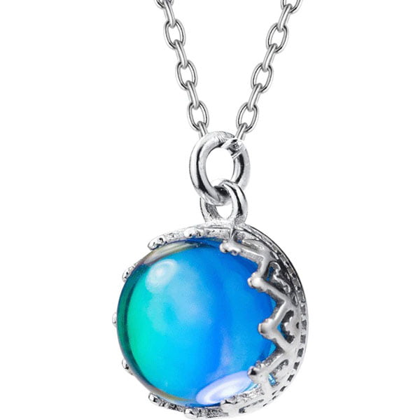 Blue Aurora Forest Sapphire 925 Sterling Silver Necklace