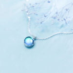 Blue Aurora Forest Sapphire 925 Sterling Silver Necklace