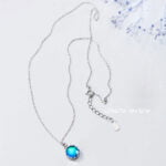 Blue Aurora Forest Sapphire 925 Sterling Silver Necklace