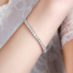 Bracelet Bangles Pave Genuine Cubic Zirconia 925 Sterling Silver