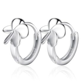 Cute Retro Leaf Flower Earrings 925 Sterling Silver