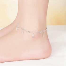 Double layer Charm Anklet 925 Sterling Silver