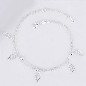 Double layer Charm Anklet 925 Sterling Silver