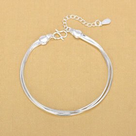 Europe and America Sell Well 925 Sterling Silver Triple Layer Snake Chain Bracelet For Women Fashion Jewelry 2020 Gifts