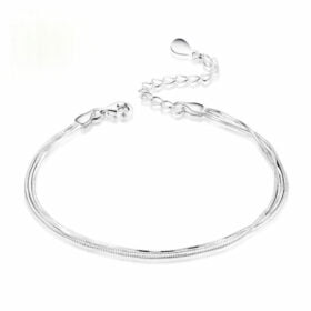 Europe and America Sell Well 925 Sterling Silver Triple Layer Snake Chain Bracelet For Women Fashion Jewelry 2020 Gifts