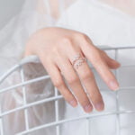 Genuine Crystal Branch Leaf 925 Sterling Silver Adjustable Rings