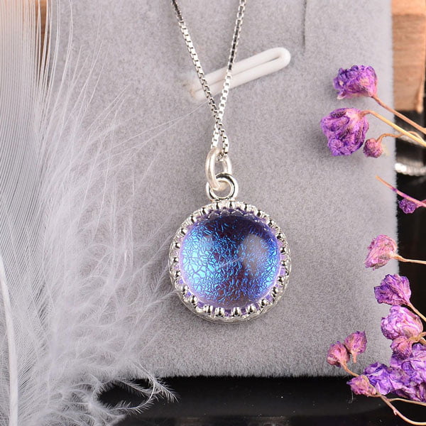 Genuine Gemstone Necklace Blue-Violet 925 Sterling Silver