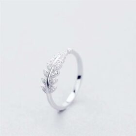 Genuine Leaf Adjustable Ring 925 Sterling Silver