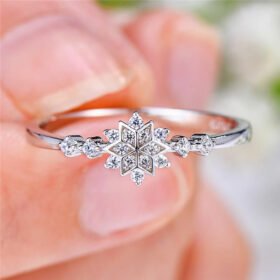 Genuine Snowflake Ring 925 Sterling Silver Ring