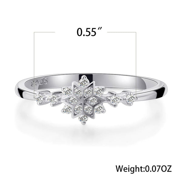 Genuine Snowflake Ring 925 Sterling Silver Ring