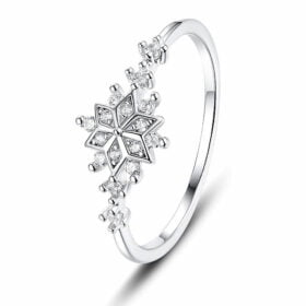 Genuine Snowflake Ring 925 Sterling Silver Ring