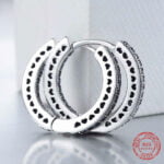 Genuine Sparkle & Hearts Pandora 925 Sterling Silver Earring