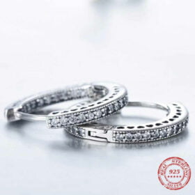 Genuine Sparkle & Hearts Pandora 925 Sterling Silver Earring