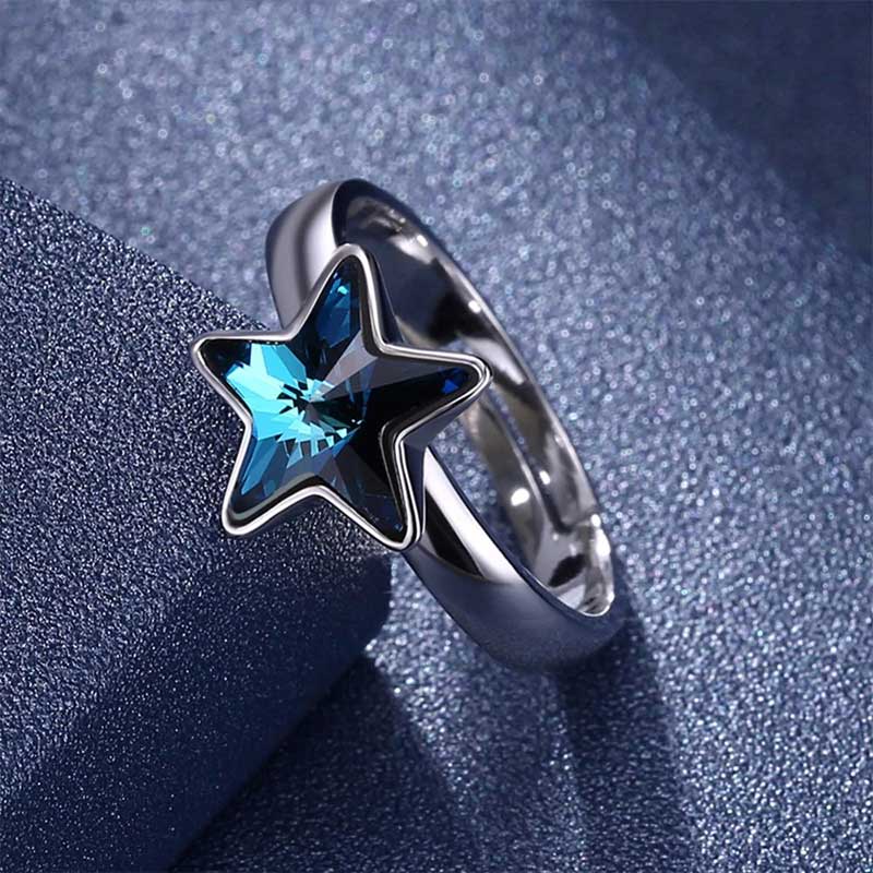 Genuine Star Adjustable Ring 925 Sterling Silver