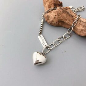Heart Pendant Anklet 925 Sterling Silver