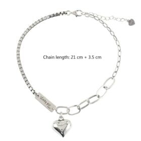 Heart Pendant Anklet 925 Sterling Silver