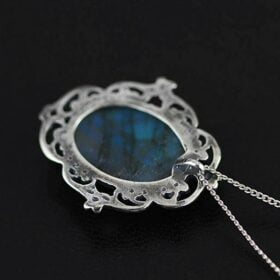 Natural Labradorite Handmade Vintage Pendant 925 Sterling Silver Jewelry