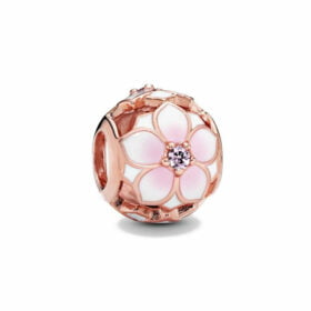 Pink Daisy Pandora Rose Gold Charm 925 Sterling Silver