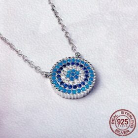 Romantic Zircon Blue Eyes 925 Sterling Silver