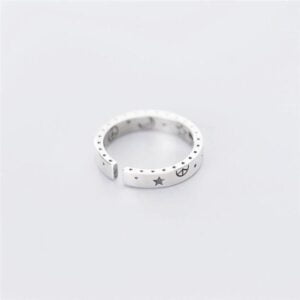 Shiny Moon Stars Adjustable Ring 925 Sterling Silver