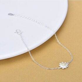 Simple Flower Anklet Anklet 925 Sterling Silver