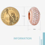 Spacer Crystal Bead Rose Gold 925 Sterling Silver Charms