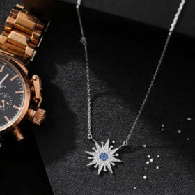 Sunflower Zircon Temperament Personality 925 Sterling Silver Necklace