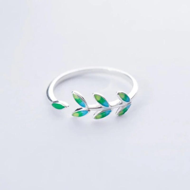 Trendy-Leaf-Adjustable-Ring-925-Sterling-Silver-4 Trendy Leaf Adjustable Ring 925 Sterling Silver