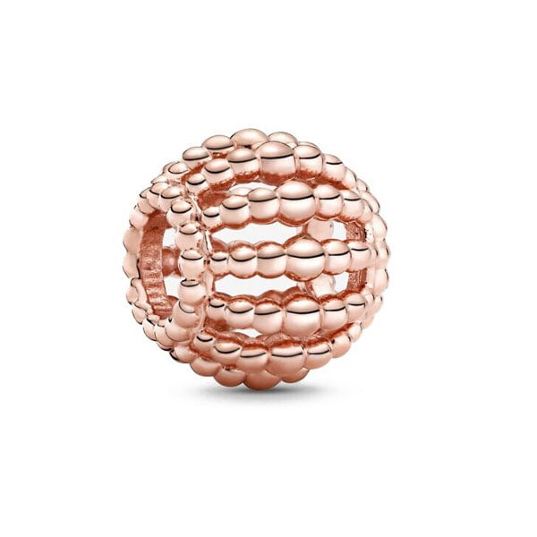 Wanderlust Openworks Bead Rose Gold Charm 925 Sterling Silver Wanderlust Openworks Bead Rose Gold Charm 925 Sterling Silver