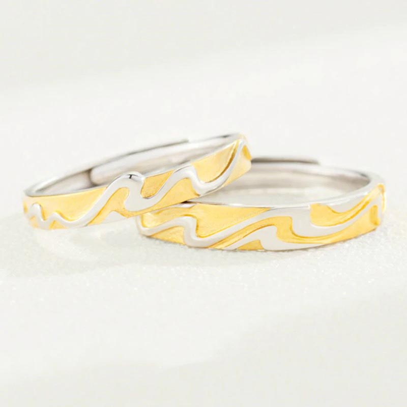 Yellow-Wavy-Adjustable-Ring-925-Sterling-Silver-2 Yellow Wavy Adjustable Ring 925 Sterling Silver